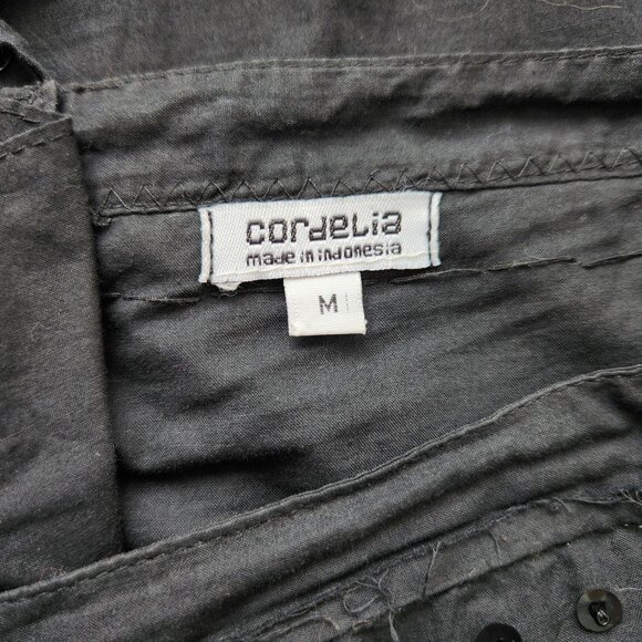 Cordelia Black Peach Midi Skirt Goth Steampunk Retro Feminine Ruffles Lace Up M - Picture 5 of 13